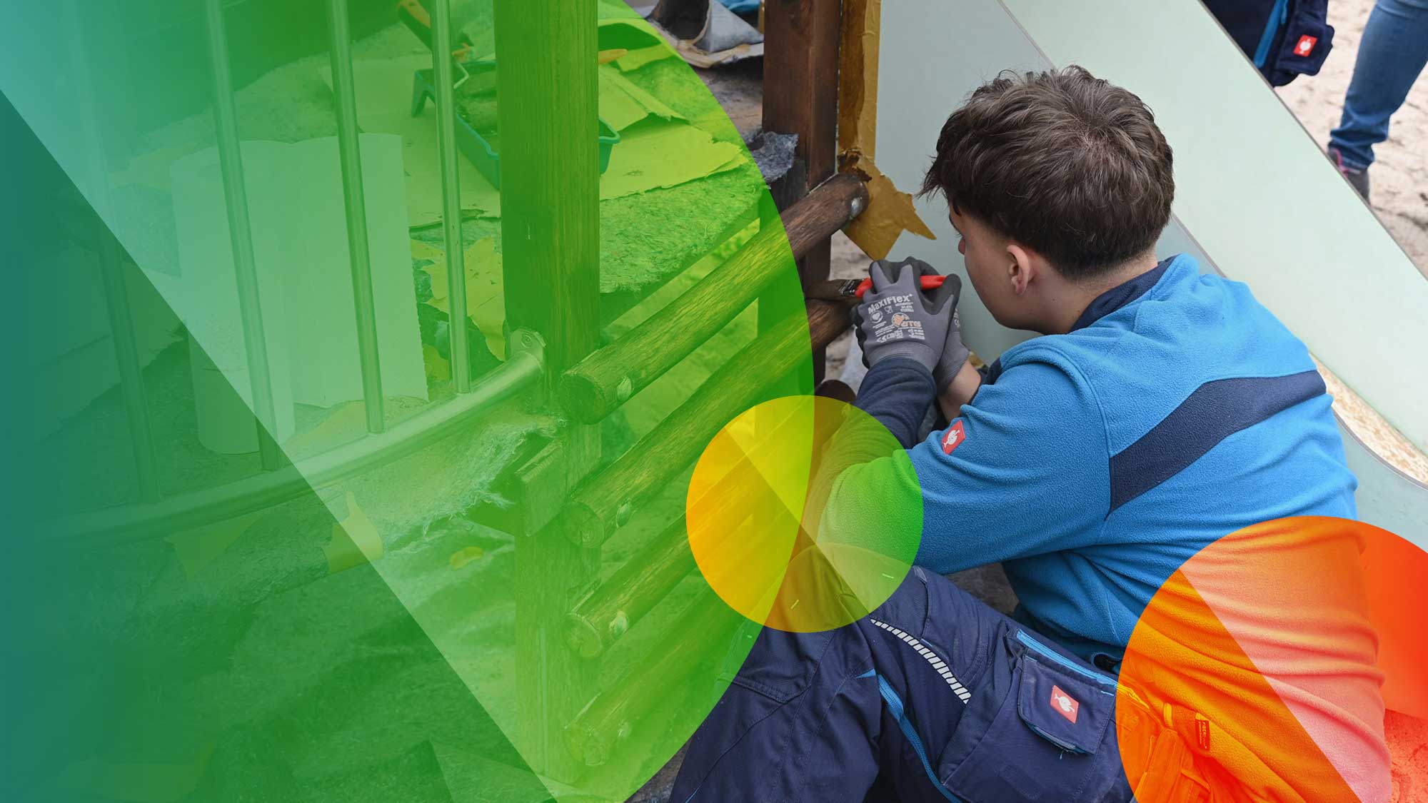 TWL-Azubi beim Sozialprojekt in der Kindertagesstätte Mitte in Ludwigshafen